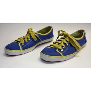 Keds Blue Yellow Canvas Sneakers Women’s 7.5 Lace Up Casual Shoes